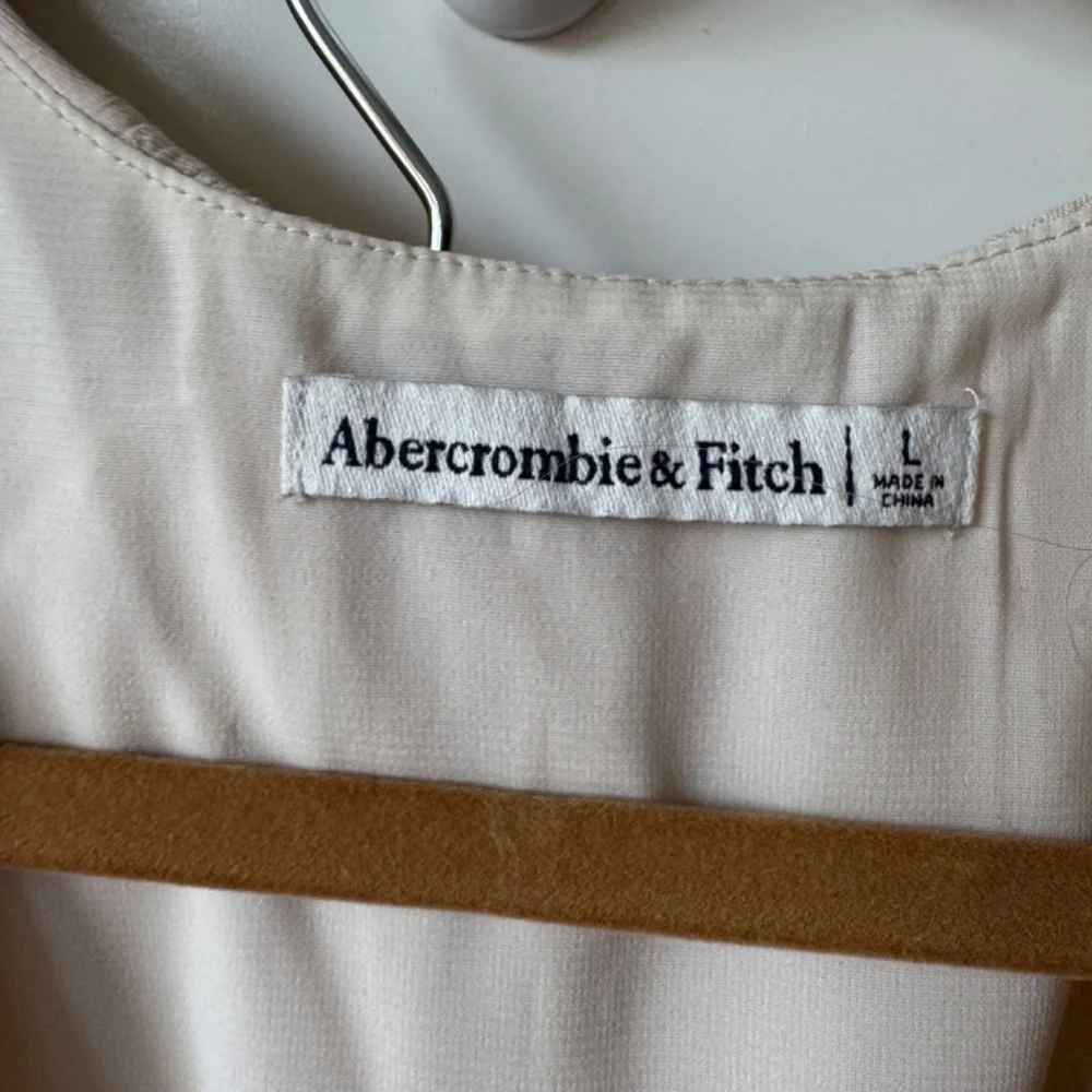 Abercrombie and Fitch Crinkle Textured Plunge Top and Maxi Skirt Cream M/L